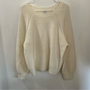 J. Crew Women's Cream Textured Wool blend Knit Sweater